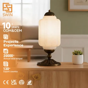 Nordic Simple and Luxurious Retro Medieval Living Room Bedroom Decor Cordless Eye-Caring Glass LED Table Lamp