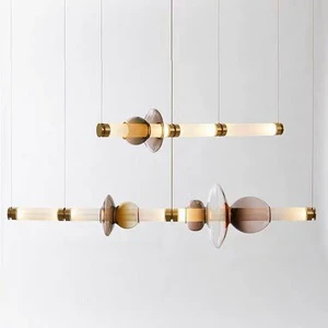 Restaurant Hotel Shopping Center Custom Modern Handmade Blown Decorative Art Pendant Light Long Glass Lamp