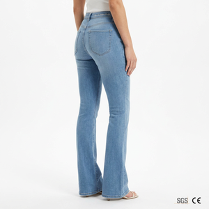 Custom High Street Skinny Slim Flare Jeans Women Sustainable Lyocell Denim Bootcut High Rise Sculpting Butt Lift For Brand