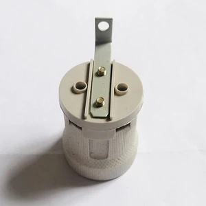 LED Porcelain Lamp Socket with Fotocelula E27 Bulb Holder Bracket 250v Plastic Cover and Ceramic Body