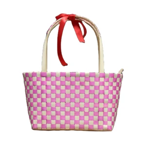 Handmade Bamboo Round Woven Bags With Chinese Design From Sichuan-Eco-Friendly For Baptism Back To School & Anniversary