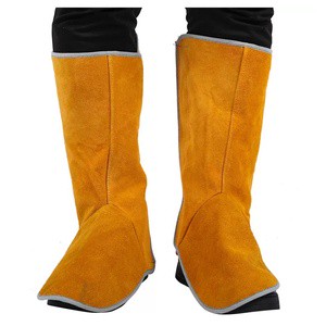 Cowhide Leather Heat-Resistant Welding Spats Anti-Slip Safety Boot Protectors and Shoe Covers