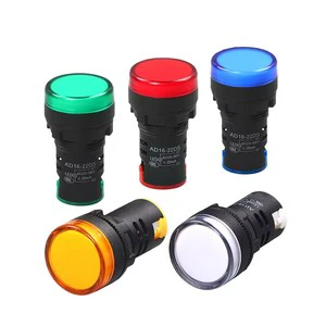Multi-Voltage LED Indicator Light 22mm, Waterproof Pilot Lamp for Equipment, AD16 Series