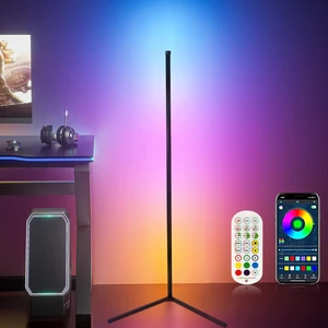 LED Corner Floor Lamp With RGB Atmosphere Light USB5V APP Remote Control For Bedroom Living Room Fill Light