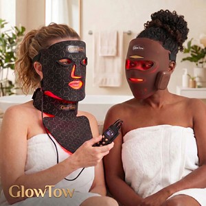 (1pcs Custom Logo & Package) Dropshipping GlowTow Face Neck Facial LED Red Blue Infrared Light Therapy Mask Anti Aging Acne