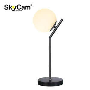 SkyCam Small Package Modern White Glass Lamp Shade Desk Lamp Home Decorative Night Light Bedside E27 Table Lamp