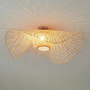E27 Bamboo Ceiling Lamp for Bedroom Decoration Lighting
