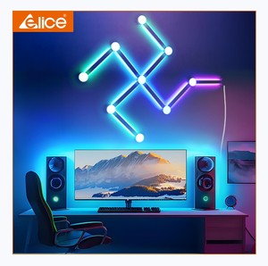 Smart Home Lights Rgbic Wifi Music Sync Modular Led Bars Strip Lighting Led Smart Wall Lamp Bar For Game Room Decoration