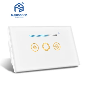 MakeGood 400W AU Standard RGB Backlight 1Gang Dimmer Light Touch Control Switch Tuya Wifi Smart Crystal Glass Dimmer Switch