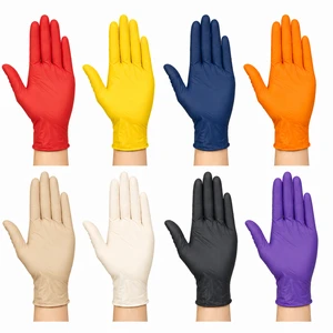 Multi Color Disposable Nitrile Gloves Powder Free Industrial Medical Cleaning Safety Gloves