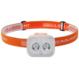 Customized 7 Modes Head Band Clip On LED Light With Red Blue Strobe Light Outdoor Waterproof Rechargeable LED Headlamp