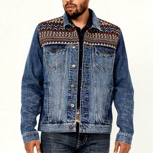 Manufacturer High Quality Printed Designer Fashion Custom Washed Men's Denim Jeans Jackets
