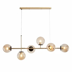 High Quality Warm White Clear Glass Pendant Lamp for Modern Home Decor Living Room Bar Restaurant Villa 220V(7100-6P)