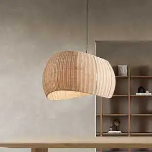 Elegant Durable Lightweight Bamboo Hanging Lamp Nature-Inspired Pendant Light for Modern Living Room Interiors Handmade Natural