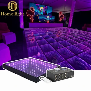 LED Dance Floor 16x16ft Wedding Portable 3D Mirror Dance Floor Infinity DJ Lighting Pista De Baile
