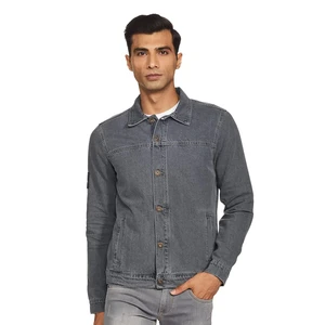Custom Washed Men's Denim Jackets Plus Size Casual Outdoor Winter Clothing Comfortable Jeans Outfit
