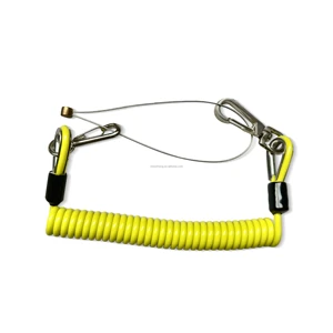 Yellow Steel Wire Spring Rope Fall Prevention Safety Rope, High-altitude Operation Tool Manufacturing Service Product