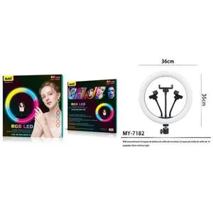 RGB LED Ring Light 36cm Desk Lamp Selfie Lighting For Video Camera Lights