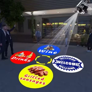 4 Gobo Carousel Projector Custom Logo Advertising Lights Telecontrol LED Wall Projection Lamp Outdoor Waterproof IP67 HD&Bright