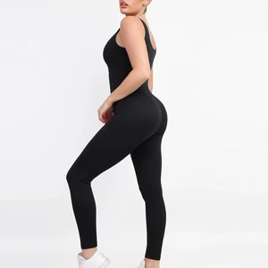Women's Custom Fitness Jumpsuit New Design Fashion Sportswear Breathable Stretchable Gym Jumpsuit Seamless Feature Print Pattern