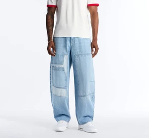 Factory Wholesale Designers Trendy Washed Long Pants Stretch Trouser Mens Ripped Denim Wide Leg Fit Jeans