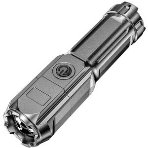 Portable USB Rechargeable LED Flashlight Zoom ABS Material Strong Light Focusing Waterproof Searchlight for Tactical Outdoor