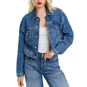 Versatile Casual Women's Denim Jacket Button Detail Light Wash Finish Pairing Jeans Dresses Skirts Spring Autumn Winter 100%