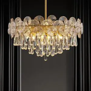Nordic Modern Crystal Chandelier Light Luxury Pendant Lamp for Living Room Bedroom Dining Room Lighting Decor