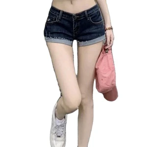 Summer New Women's Denim Shorts Low Waist Elastic Slim Fit Hot Pants Lady's Fashion Accessories