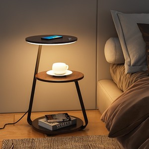 Wireless Charging Garden Storage Rack Coffee Table with Light Creative Floor Lamp