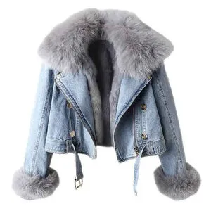 Kivotech Customized New Fashion Button up Plus Size Women Coats and Denim Jacket Winter Jean Denim Jackets For Girls