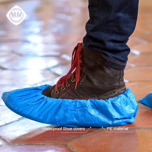 Hubei Haixin Disposable CPE Shoe Cover Safety Plastic Anti-slide Overshoes PE Non slip Shoe Covers Wholesale CE Shoe Upper