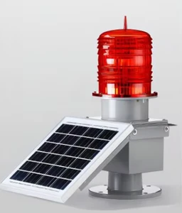 High Brightness Red LED Aviation Obstruction Light with Solar Energy IP66 120 Beam Angle Aluminum Alloy for Construction Tower