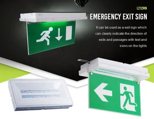 Industrial IP65 Rechargeable Emergency Exit Light Cold White LED Plastic Construction 3 Hours Backup 2x5 5730 SMD LEDs