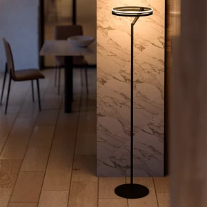 Simple Modern LED Floor Lamp Round Decorative Floor Light Aluminum Standing Light Touch Sensitive