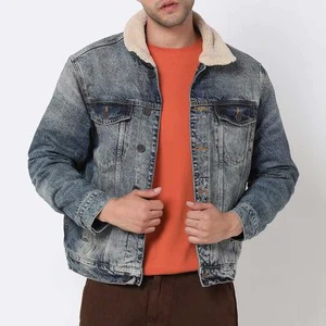 Wholesale High Quality Blank Men's Denim Jacket Long Sleeve Zipper Front Customized Color Waterproof Windproof Breathable Winter