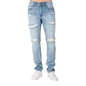 Men Denim Jeans Classic Casual Stretch Slim Fit Straight Leg Breathable Spring OEM ODM