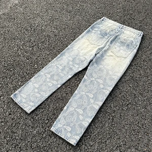 Custom Clothing Men Regular Fit Jeans Heart Print Compression Plus Size Flare Short Jean Skirt Blue Jeans for Men