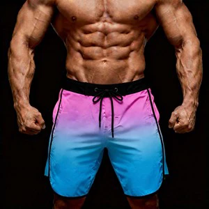 Fitness Beach Shorts Plus Size Mens Striped Quick Dry Bodybuilding Swim Trunks Custom Made for Training Running and Swimming