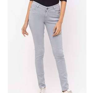 Custom Fashionable Women's Denim Jeans Solid Colors Pants Jeans Woman's Pencil Jeans Style Washed Dark Denim Pants for Women
