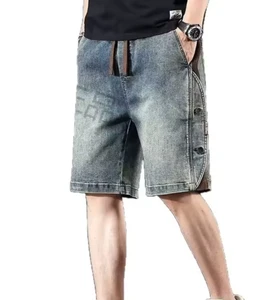 Mens Casual Denim Shorts with Straight Leg and Five Inch Length