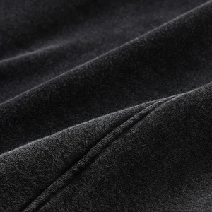 High Quality Cotton Men Vintage Stringless Cropped Acid Wash Sun Faded Hoodies Sweatshirt With Pocket