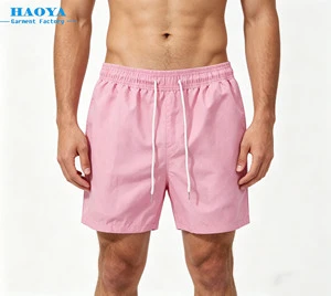Men's Casual Beach Shorts Quick Dry Lightweight Elastic Waist Drawstring Summer Swim Trunks Sports Short Pants