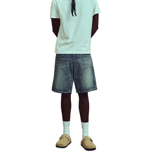 High Quality Customized Men's Denim Shorts Breathable Quick Dry High Street Style Solid Pattern Custom Design Logo Accepted
