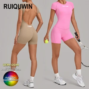 RUIQUWIN Customized High Quality Women Sexy Gathering Sports Jumpsuit Breathable Yoga Jumpsuit High Elastic Sports Suit