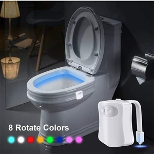 8 Colors Body Sensing Automatic Led Motion Sensor Night Light Toilet Bowl Bathroom Night Light Waterproof