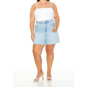 Regular Fit Panel Shorts Women Plus Size Cotton Denim Jeans Casual High-Waisted Shorts Pocket Decoration Fabric OEM