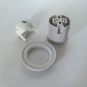 White US E26 Plastic Lamp Holder Light Bulb Socket with Full Tooth and Ring 10MM Aperture AC 110V Indoor Use 2-Year Warranty