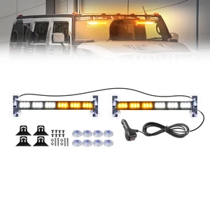 2Pcs New Color Changing LED Warning Light Bar Emergency Flashing Screw-On Mount Road Rescue Strobe Lamp