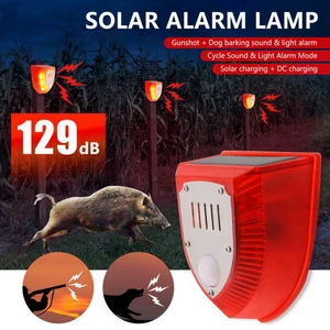 6LED Solar Security Light Alarm 129db Solar Warning Strobe Light Waterproof PIR LED Motion Sensor Solar Light for Farm Barn